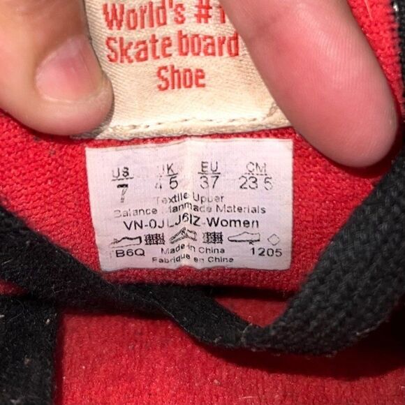 Van Era Authentic Black Suede/Red VN-OJLJ61Z Women's 7 - Picture 11 of 11